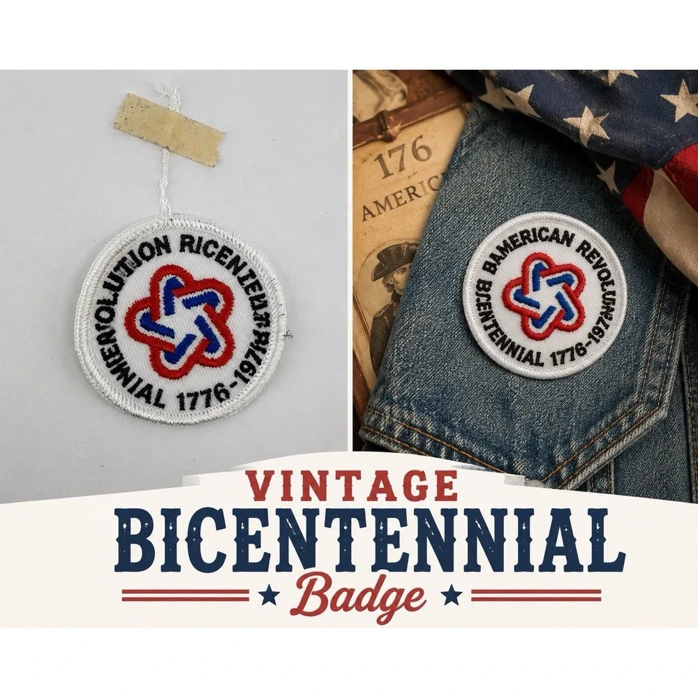 Vintage Bicentennial All American Revolution Patch Patriotic USA Sew On Badge